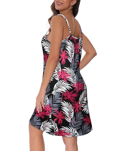 Image of JOELLYUS Summer Dresses for Women Spaghetti Strap Button Down Casual Sundress Beach Cover Up Dress with Pockets 2026