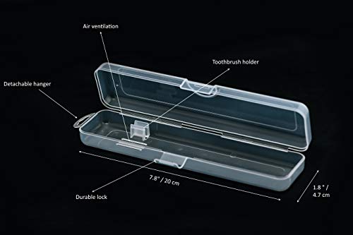 Dlaivor Portable Travel Toothbrush Case, Hard Plastic Dust-Proof Toothbrush Container & Toothpaste Box Holder (Transparent-1Pcs) #TOP1