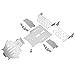 6 Pcs RC Chassis Armors Set, Stainless Steel Chassis Armors Skid Plate for RC Car Part Accessory Silver