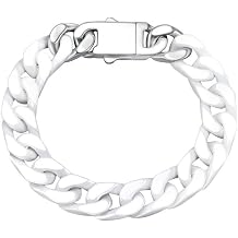 Cuban Link Bracelet for Men,12mm Ceramic Cuban Bracelet,White Bracelet for Men,Jewelry Gifts for Him