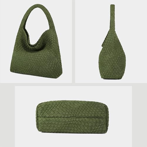 Image of Queenoris Fashion Hobo Bags for Women Top-handle Shoulder Bag Vegan Leather Purses Soft Summer Tote Bag | WOVEN