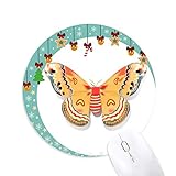 Classification: Mouse pad 3D Chinesische Schmetterling in Orange Farbe Mouse Pad Jingling Bell Round Rubber Mat
