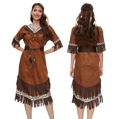 Aragallant Costume da Indiana per Donna, Vestito da Indiana Donna,