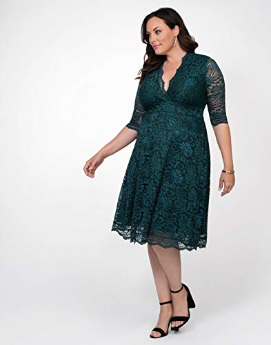 Image of Kiyonna Women's Plus Size Special Occasion Mademoiselle Lace Cocktail Dress