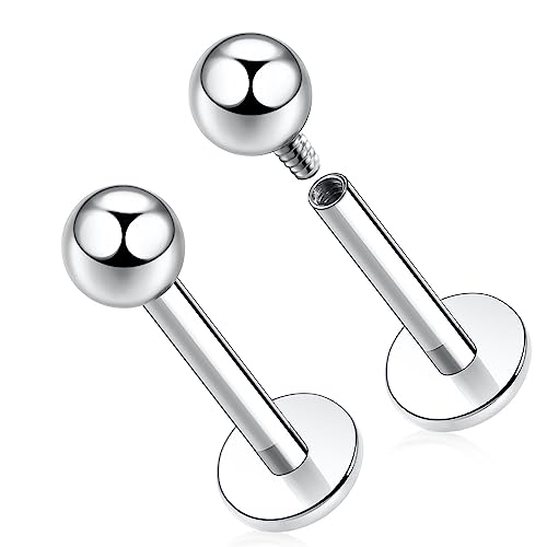 GAGABODY G23 Titanium 16G 3mm Ball Internally Threaded Labret Helix