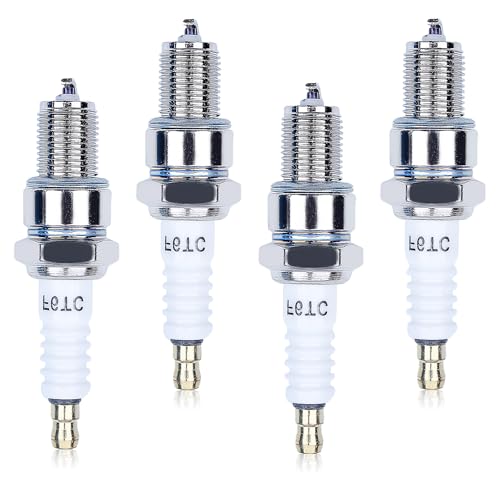F6TC Spark Plug for NGK BP6ES and for Champion N9YC - Adefol 4 Pack F6TC Spark Plugs Fit for GX160 GCV160 GX100 GX120 GX200 GX240 GX270 GX340 GX390 Series Lawnmower Engine Sparkplug