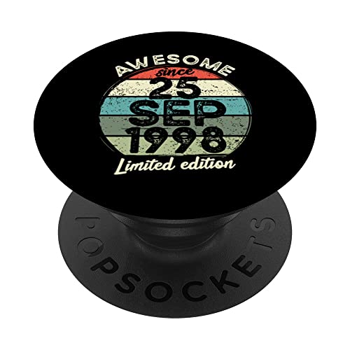 Camiseta de cumpleaños de 25 años, 25 de septiembre de 1998, 25 cumpleaños PopSockets PopGrip Intercambiable