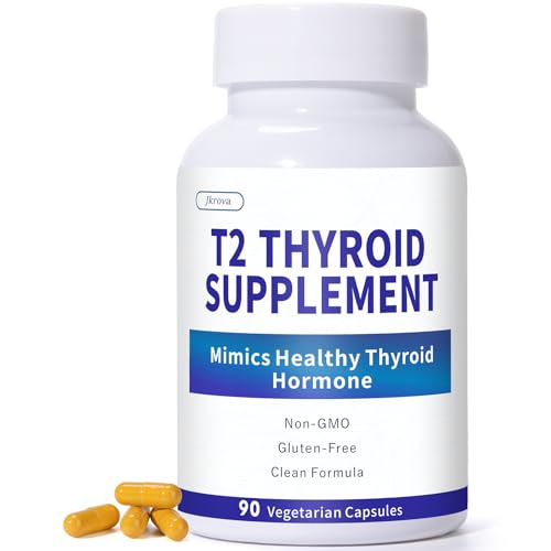 Jkrova Bio-Identical T2 Thyroid Supplement (3 5-Diiodo-L-Thyronine) Supports Metabolism & Energy | T2 Supplement for Hashimotos Hypothyroidism & Thyroidectomy Minimal Side Effects 90 Capsules