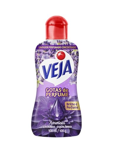 Veja Gotas de Perfume Ametista Lavanda Limpador Perfumado Concentrado 100 ml
