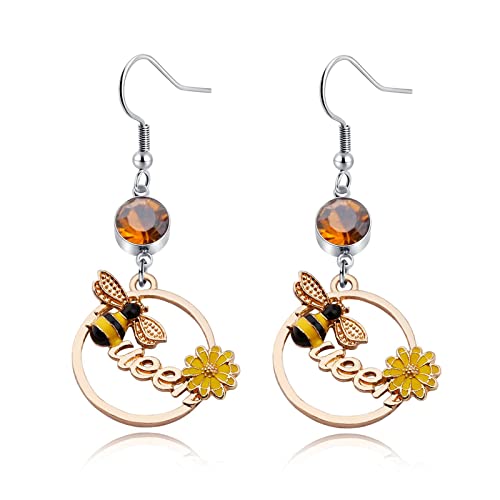 Bee Earring Honey Bee Pendant Jewelry Queen Earrings Insect Earrings Honey Bee Lover Gift Birthday Gift Christmas Jewelry
