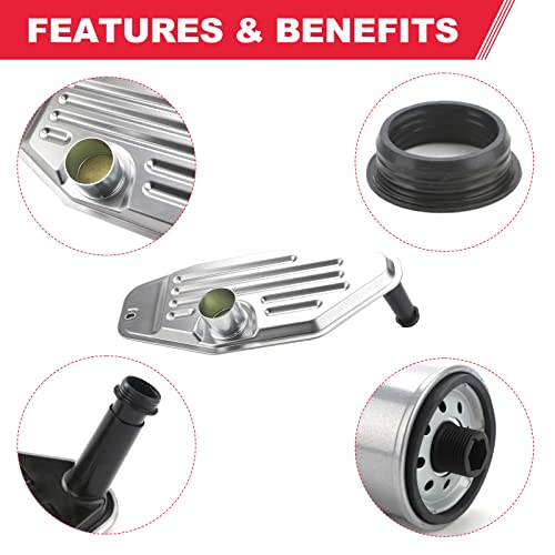 Transmission Oil Filter Kit Fits for 1999-UP Dodge Ram J-eep Chrysler 45RFE 545RFE 65RFE 66RFE 68RFE Transmission 4WD 4X4 Filter Kit Deep Pan Replaces# 5013470AC 5179267AC - Thumbnail 4