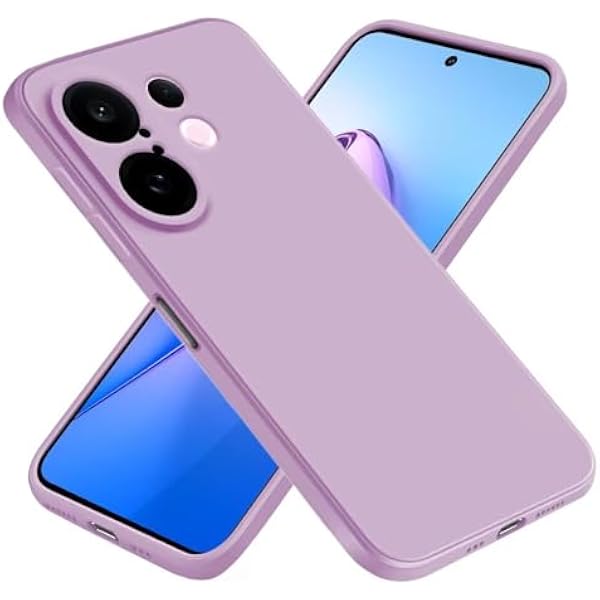 EASSGU Etui do Vivo X200 FE (16,31 cala), miękki silikonowy pokrowiec TPU - fioletowa trawa
