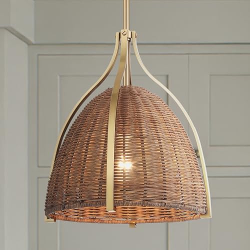Hunter - Arcelia 1-Light Alturas Gold, Medium Size Pendant Light, Dimmable, Modern Style, Bell Shaped, for Bedrooms, Kitchens, Dining, Living Rooms - 48120