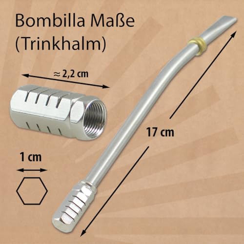 Miniatura 4 de Delicatino - Bombilla Hexagonal Para Mate - Acero Inoxidable 17cm - Filtro Desmontable De Cobre Niquelado - Diseño Clásico Y Funcional