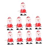 Gogogmee Juguetes de Cuerda de Papá Noel 9 Piezas, Relleno para Bolsa de Regalos Navideños, Juguetes Divertidos para Fiestas, Tamaño Adecuado para Manos Infantiles