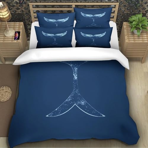 Housse de couette queue de baleine 3D en microfibre 140x200 - 5
