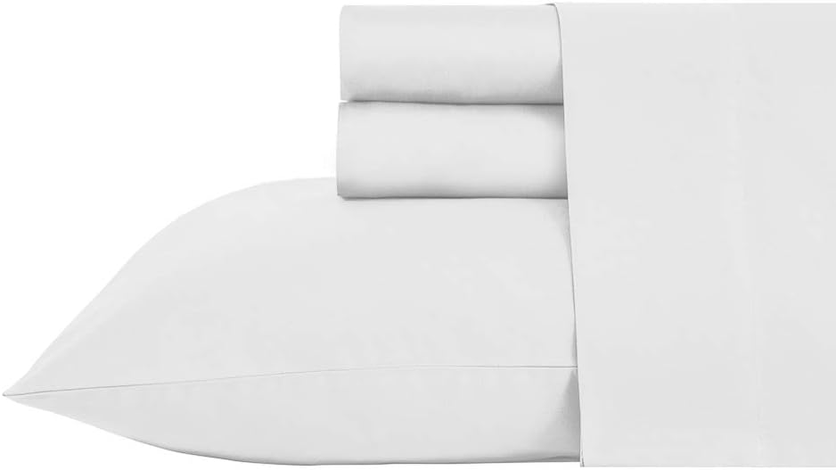 Lavish Lux Bedding Queen Bed Sheet Set - 600 Thread Count 100% Cotton Sateen - Hypoallergenic Bedding, White