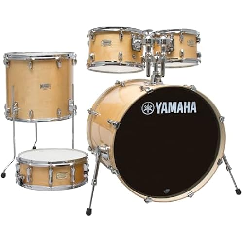 Yamaha Stage Custom Birch 5pc Drum Shell Pack With a 20" Kick Drum and 14” Snare Drum in Natural Wood For Students and Working Drummers (SBP0F50NW)