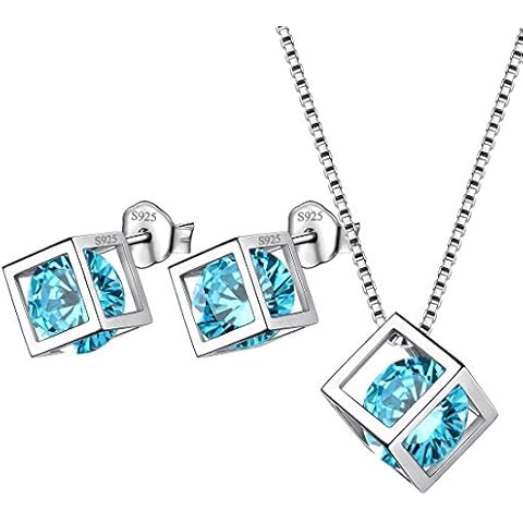 Aurora Tears Aquamarine Necklace and Earrings Set Cover