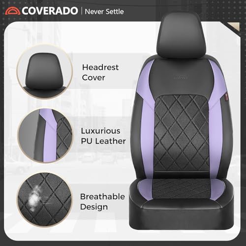 Image of Coverado Car Seat Covers, Front Seat Covers, 2 Front Automotive Seat Cover, Mesh Breathable Seat Protectors, Universal Fit for Most Cars