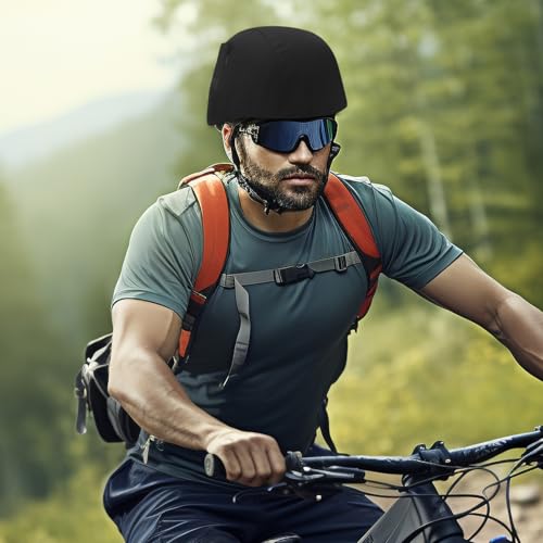 Protector de casco reflectante poliéster algodón con mosquetón de ciclismo 3