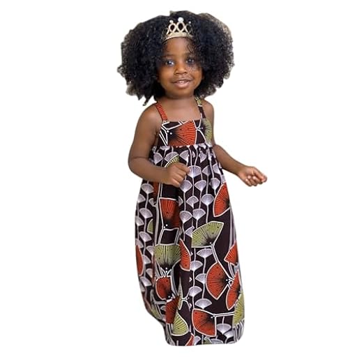 OBiQuzz Vestido sin mangas de princesa Ankara para niña, estilo 1-6, sin espalda, vestido tradicional africano, calendario de Adviento, sin chocolate, niños, café, 3-4 años | Ya disponible en tu tienda friki favorita! En mundofriki.es!