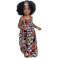 OBiQuzz Vestido sin mangas de princesa Ankara para niña, estilo