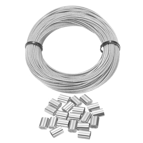 Kit de cuerda de alambre de 30m con núcleo de hebra 7x7 y fundas para barandilla de cubierta