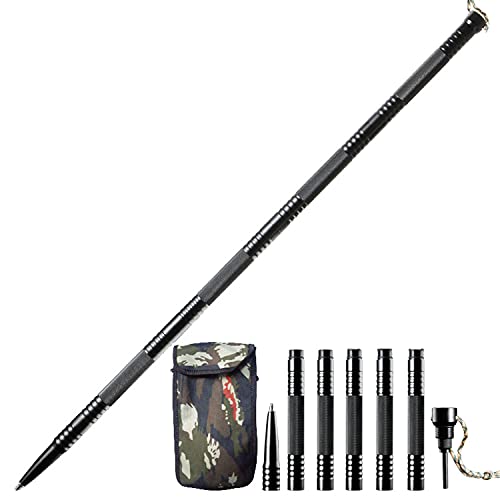 Trekking Poles, Multifunctional Aluminum Hiking Stick with Compass, Adjustable Height, Tactical Trekking Poles for Hiking, Traveling, Camping, Mountaineering