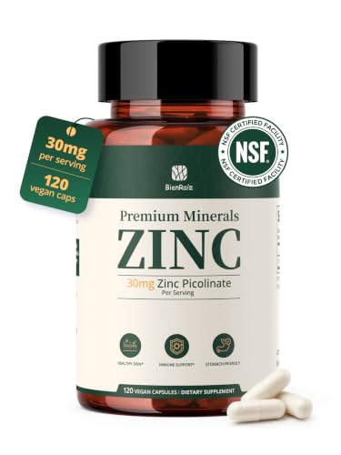 BienRaíz Zinc Picolinate 30mg, 120 Vegan Capsules