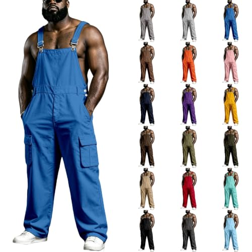 JiXiang Overalls for Men Bib Work Loose Fit Fashion Jumpsuits Adjustable Straps Lightweight Work Regular Casual Fall Rompers - image 1
