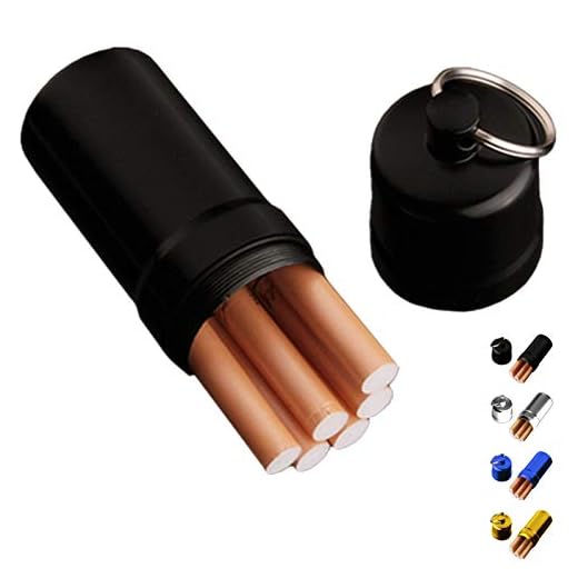 roygra Cigarette Case 85mm King Size (8-10 Capacity) Sturdy Mini Waterproof Metal Cigarette Holder (Black, Large (Pack of 1))