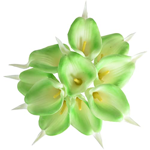 Image of Tdas Artificial Lily Flowers Plants Home Decor Items Flower Plant for vase Living Room Hall Bedroom Decorative Decoration - 34 CM Long (Pot Not Included) (Green, 5 Pcs)