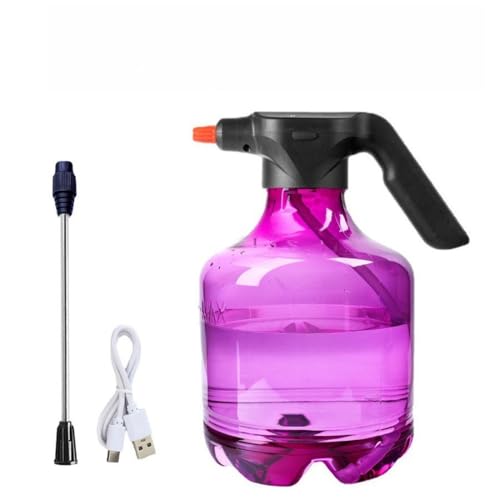 LAJOKING 電動じょうろ、電動噴霧器、無加圧、微細ミスト、3L大容量、延長ロッド付き、調整可能モード、省力、コンパクト、家庭菜園、散水、農薬散布、消毒、清掃、直接噴霧、USB充電式に適しています (D,黒ずみです)