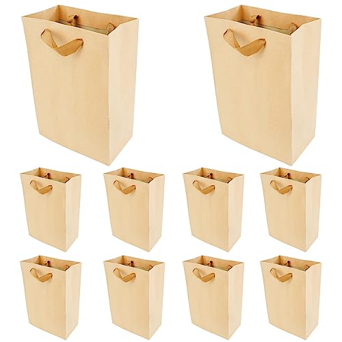 Bolsas de regalo kraft resistentes que no se rompen con base rígida 10 uds