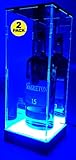 Wine, Champagne, Liquor, Beverage Bottle Display Case Acrylic with LED UV Protection (Get 2-Pack)