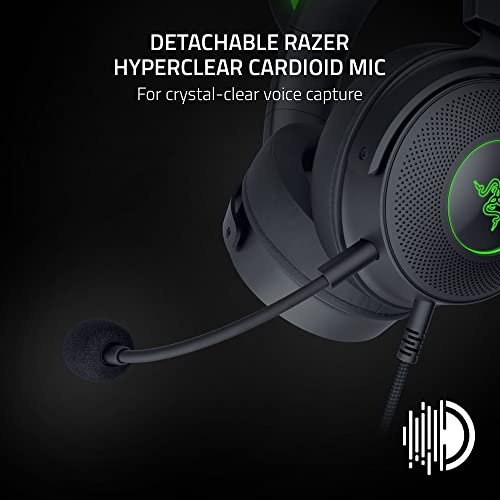 Image of Razer Kraken Kitty V2 Pro Wired RGB Headset: Interchangeable Ears (Kitty, Bear, Bunny) - Stream Reactive Lighting - Detachable HyperClear Cardioid Mic - 50mm Drivers - 7.1 Surround Sound - Black