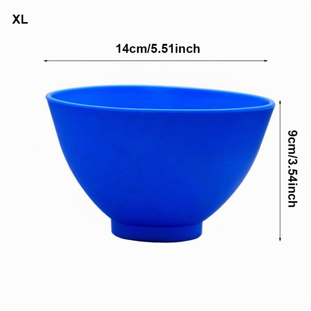 3Pcs Silicone Flessibile Gomma Impressione Misto Alginato Ciotola Miscelazione Ciotole Blu, XL