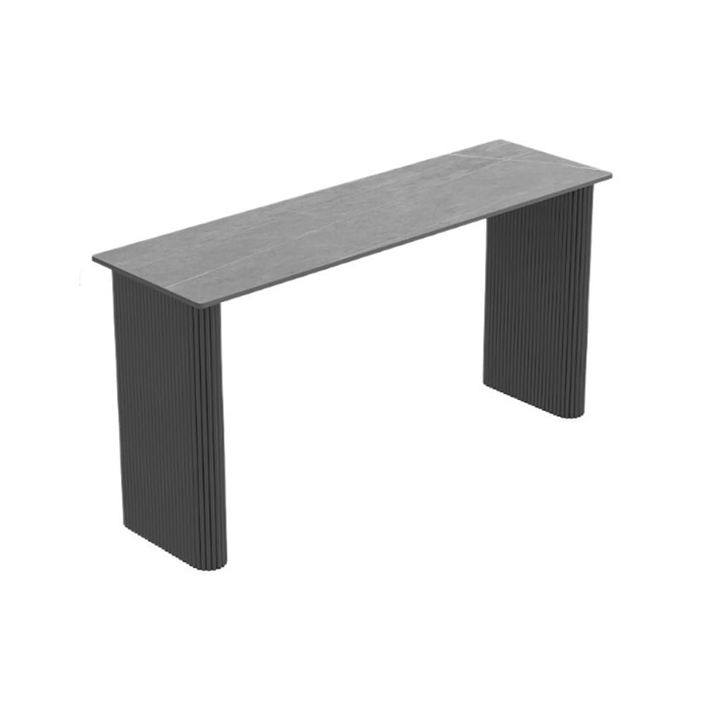 Table de Bar Home Rock Slab Bar Table with Metal Legs Commercial Balcony Long Narrow Pub Height(Grigio)