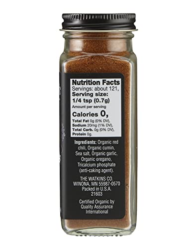 Image of Watkins Gourmet Organic Spice Jar, Chili Powder, 2.9 Ounce Jar, 3 Count