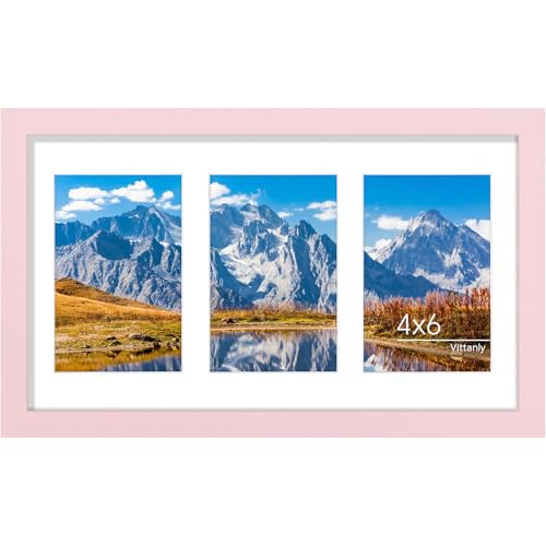 Vittanly 8x14 Collage Picture Frame for Wall Mounting, Pale Pink