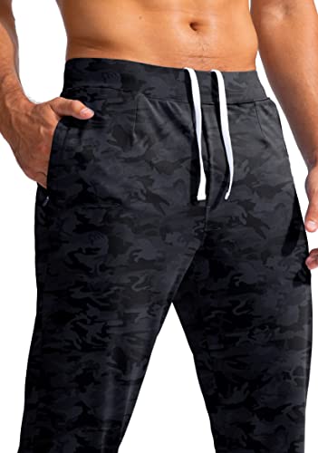 Men's Golf Joggers Pants With Zipper Pockets Stretch Sweatpants Slim Fit Track Pants Joggers For Men Work Running (Gray Camo, Xl) #TOP3