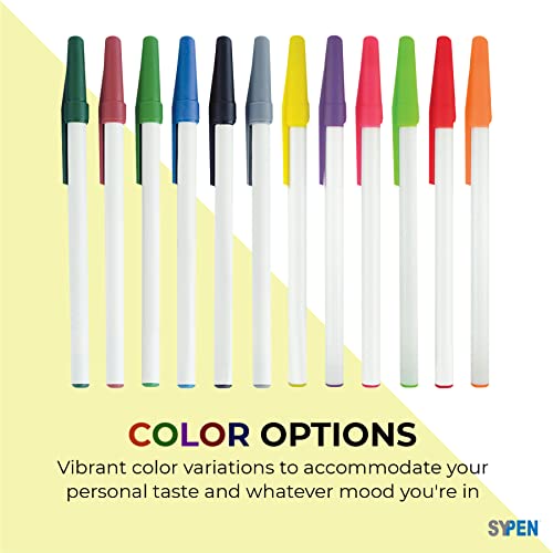 Personalized Stick Pens With your Custom Logo or Text-500 Pack Bulk-for Businesses, Parties, and Events, Custom Printed Slim Ballpoint Pens with Cap, Assorted Colors, Black Ink