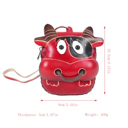1 Pcs Leather Zipper Coin Purse Cute Cow Shaped Wallet, Wrist Bag,Hand Bag,Coin Organizer, Change Holder,Card Case, Mini Leather Zipper Storage Bag for Women2