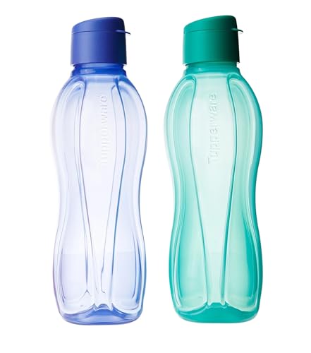 Tupperware Plastic Fliptop Water Bottle 1000 ml Pack of 2 (Multicolor)