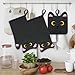 NIGOWAYS Oven Mitts,Cute Cat Design Cooking Glove,Quilted Cotton Lining,Heat Resistant Oven Mitts And Pot Holders Sets For Baking,Microwave,Cute Mitts Gift For Mom,Housewarming(Black)