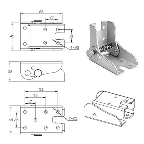 Monsully 4 Pieces 90 Degree Self-Locking Folding Hinge - Image 2