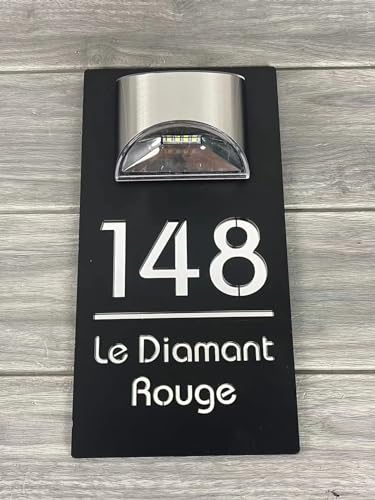 Placas de números de casa personalizadas con luces solares, letrero solar personalizado para números de casa, placas LED modernas para números de puerta, placas de números de puerta, corte láser 3D,