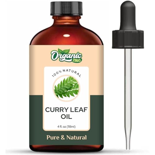 Organic Zing Curry Leaf Oil Cosmetic Grade (118 ml - 3.99 fl oz) with Dropper - Botanical Oil for Skincare, Hair Blends & DIY Cosmetic Formulations