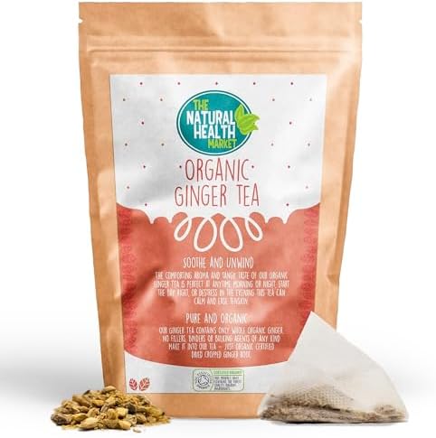 The Natural Health Market, Organic Ginger Tea Bags - 20 Count | D...